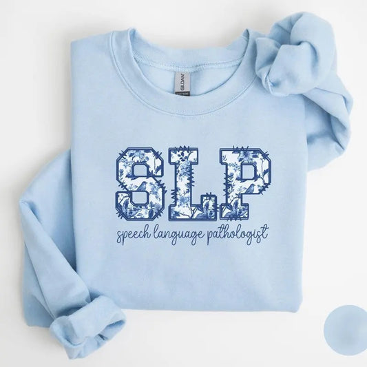 SLP Toile Shirt Speech Language Pathologist Sweater, future Speech Therapist Graduation Gift, Floral Speech Therapy...