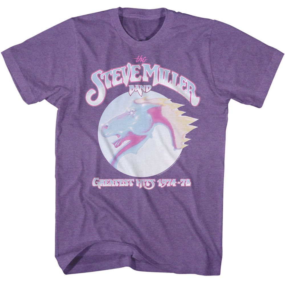 Steve Miller Band - Pastel Greatest Hits - American Classics - Heather Purple Adult Short Sleeve T-Shirt