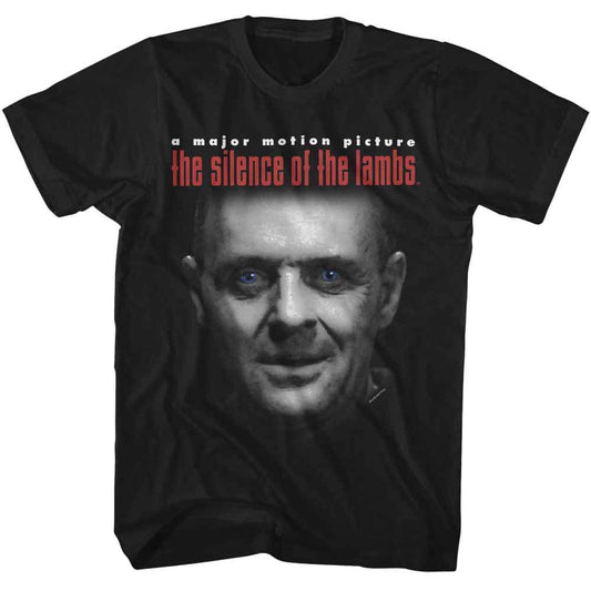 Silence Of The Lambs - Lecter And Logo - American Classics - Solid Black Adult Short Sleeve T-Shirt