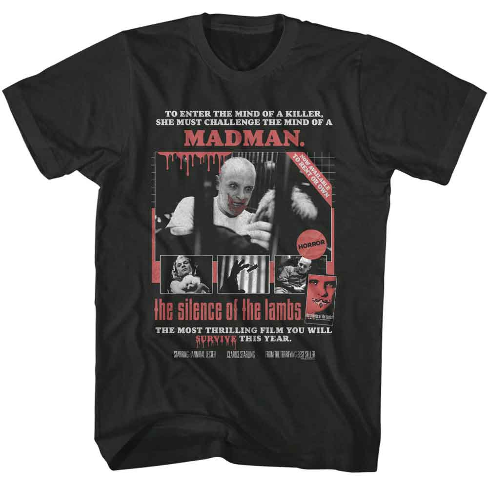 Silence Of The Lambs - Home Video Poster - American Classics - Solid Gray Adult Short Sleeve T-Shirt