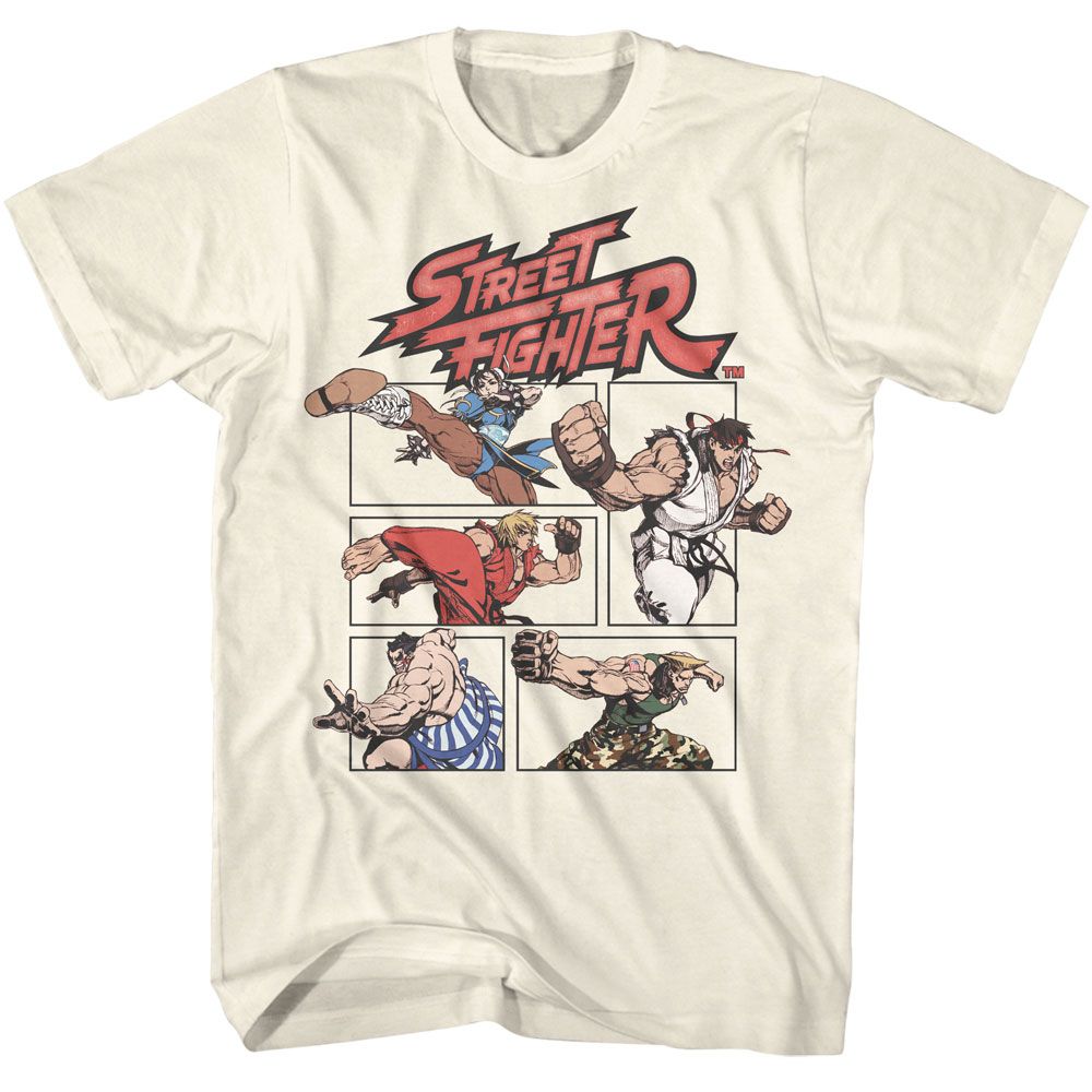 Street Fighter - Action Comic - American Classics - Solid Off-White Adult Short Sleeve T-Shirt