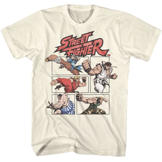 Street Fighter - Action Comic - American Classics - Solid Off-White Adult Short Sleeve T-Shirt