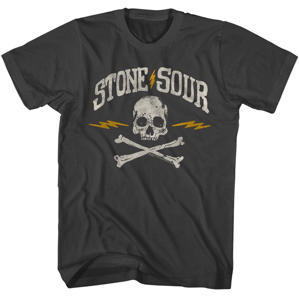 Stone Sour - Skull And Bones - American Classics - Solid Gray Adult Short Sleeve T-Shirt