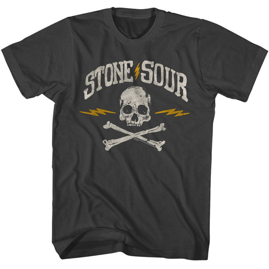 Stone Sour - Skull And Bones - American Classics - Solid Gray Adult Short Sleeve T-Shirt