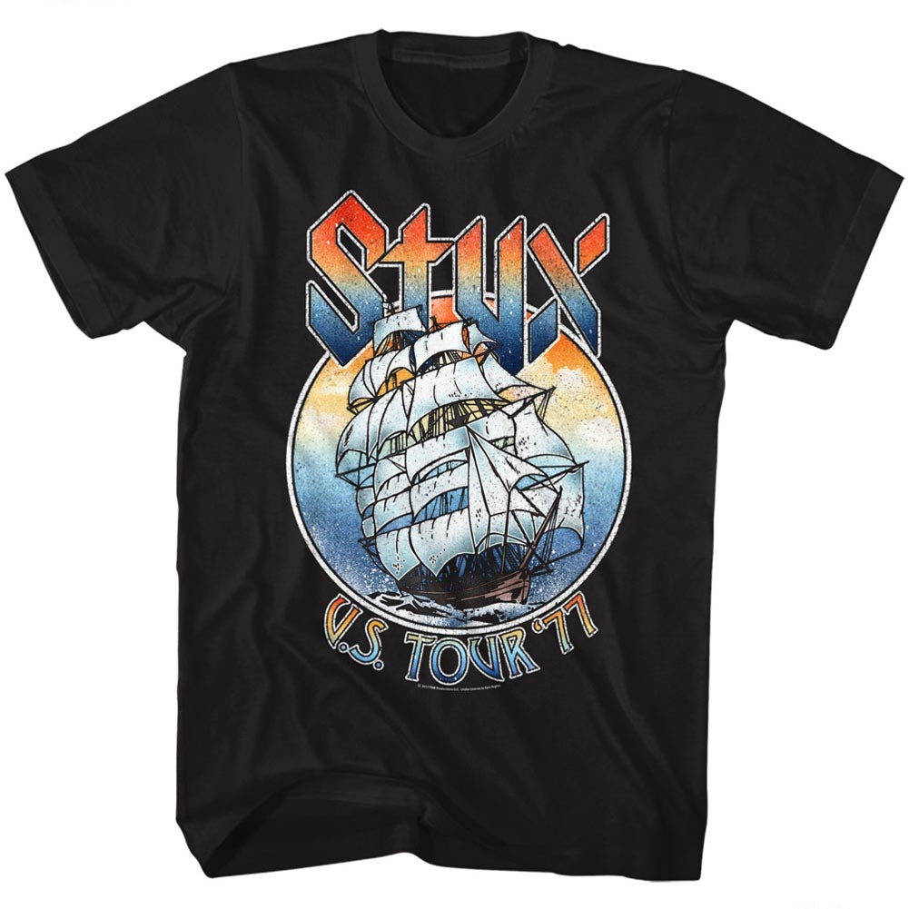 Styx Mens S/S T-Shirt - 77Tour - Solid Black