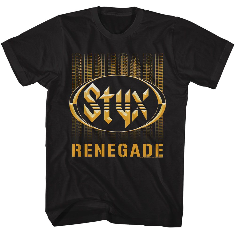 Styx - Renegade - American Classics - Solid Black Adult Short Sleeve T-Shirt