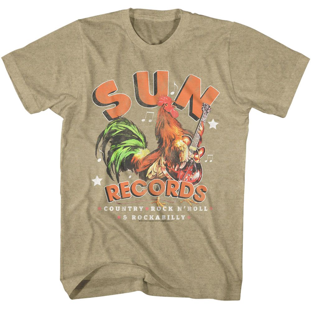 Sun Records - Country And Rock - American Classics - Heather Beige Adult Short Sleeve T-Shirt