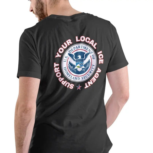 SUPPORT YOUR LOCAL ICE AGENT T Shirt Unisex Cotton Menswear Soft Hoodie, Sweatshirt | InkThreadWorks.com