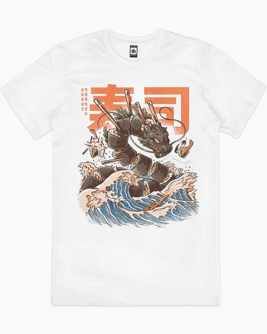 SUSHI DRAGON T-SHIRT, Men Summer Fashion Cotton, Cotton Menswear, S to 3XL Soft Top Hoodie, Sweatshirt | InkThreadWorks.com