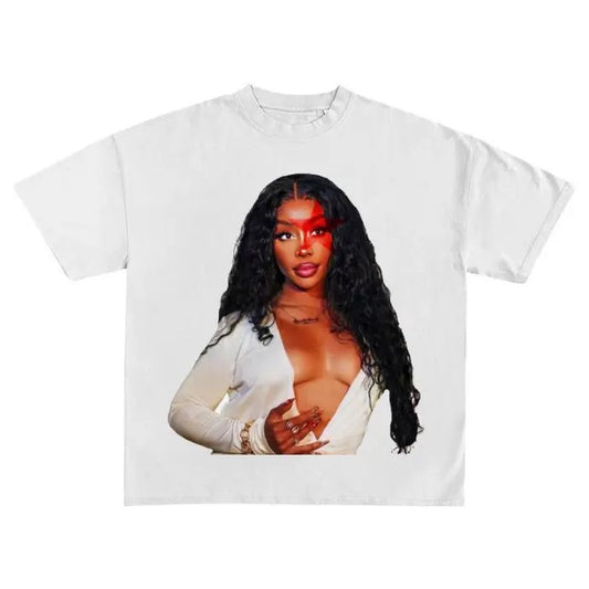SZA Red Star Tee, Gift Shirt Classic Cotton Top