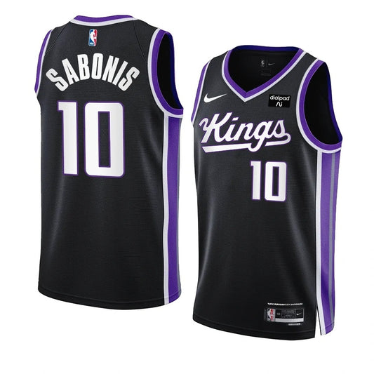 Sacramento Kings #10 Domantas Sabonis 2023-24 Icon Edition Black Swingman Jersey Men's.webp
