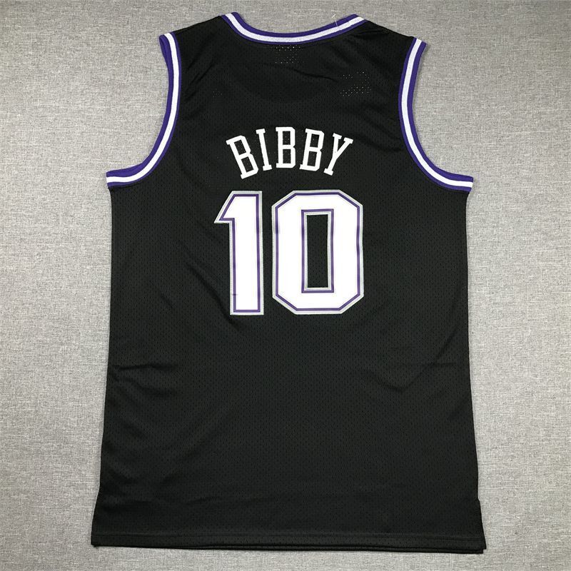 Sacramento Kings #10 Mike Bibby Kings 10 Retro Black Style 1