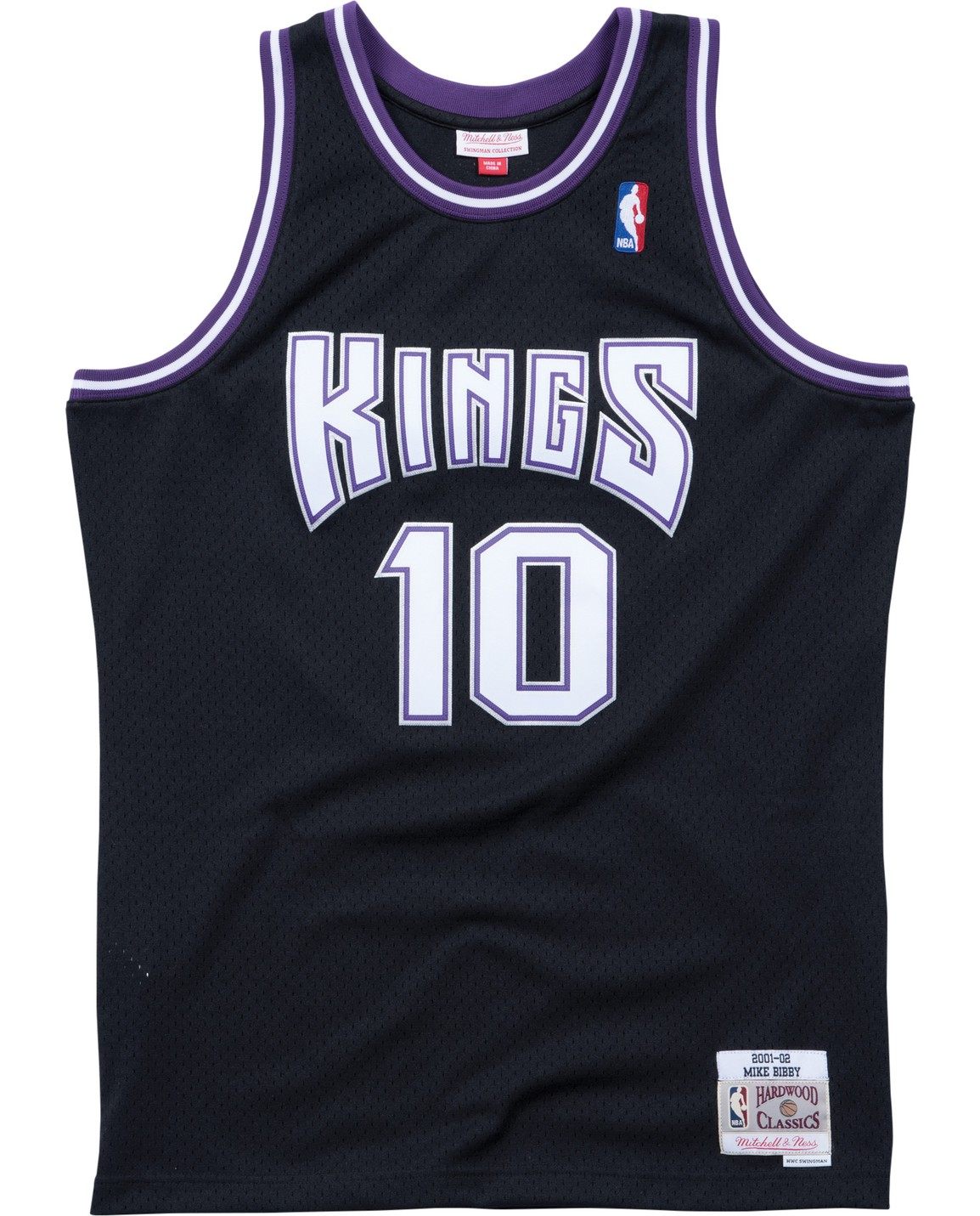 Sacramento Kings #10 Mike Bibby Kings 10 # Bibby Mitchell&Ness Black Premium Mesh Fan Jersey Style 3