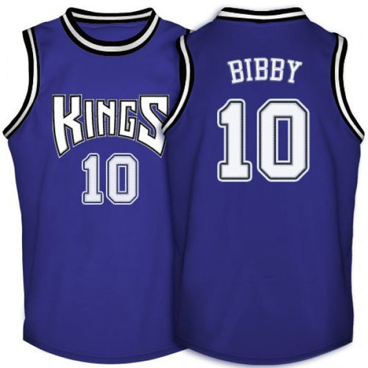 Sacramento Kings #10 Mike Bibby Kings 10 # Bibby Mitchell&Ness Purple Premium Mesh Fan Jersey Style 4