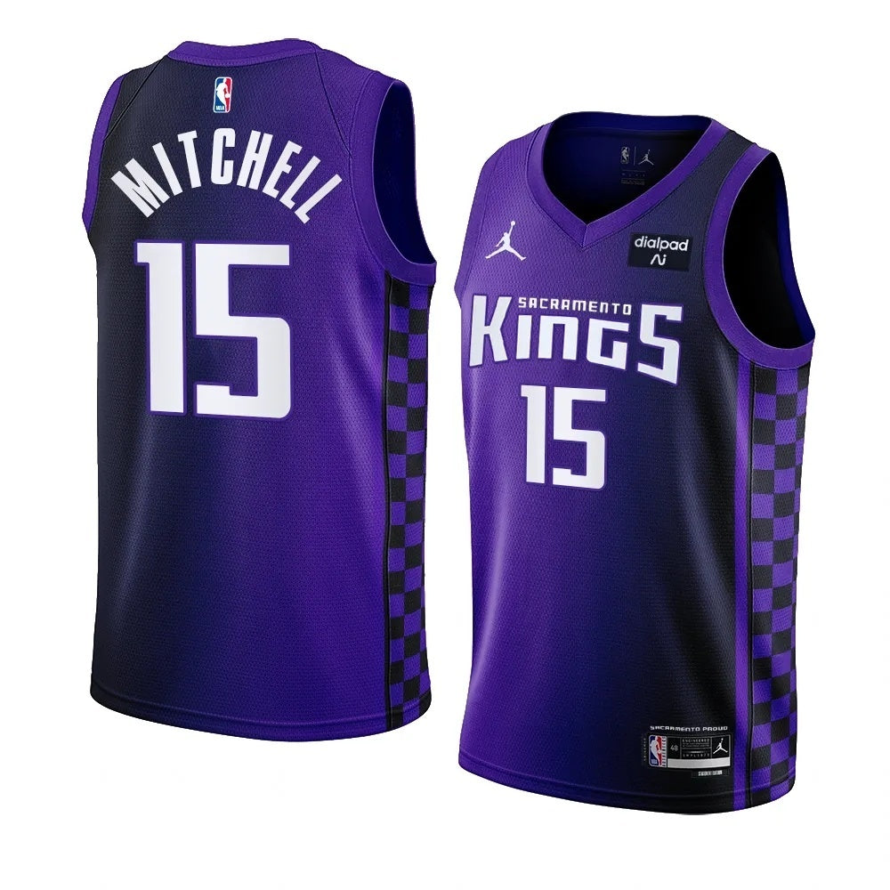 Sacramento Kings #15 Davion Mitchell 2023-24 Statement Edition Purple Swingman Jersey Men's.webp