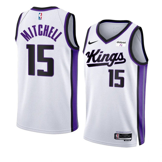 Sacramento Kings #15 Davion Mitchell 2023-24 White Association Edition Swingman Jersey.webp
