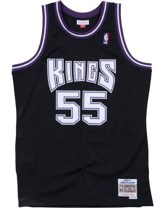 Sacramento Kings #55 Jason Williams Kings 55 # Mitchell&Ness Black Premium Mesh Fan Jersey Style 1