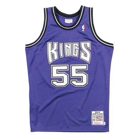Sacramento Kings #55 Jason Williams Kings 55 # Mitchell&Ness Purple Premium Mesh Fan Jersey Style 1
