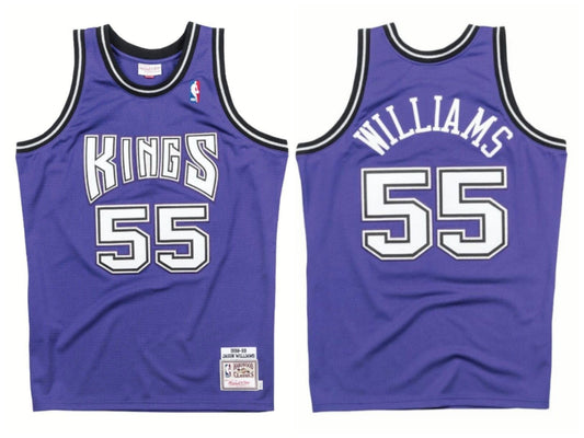 Sacramento Kings #55 Jason Williams Kings 55 # Mitchell&Ness Purple Premium Mesh Fan Jersey Style 3