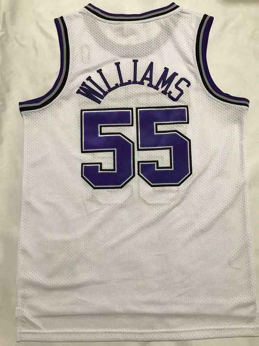 Sacramento Kings #55 Jason Williams Kings 55 # Mitchell&Ness White Premium Mesh Fan Jersey Style 2
