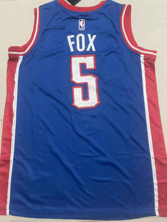 Sacramento Kings #5 De'Aaron Fox Kings 5 Colorful Blue Style 1