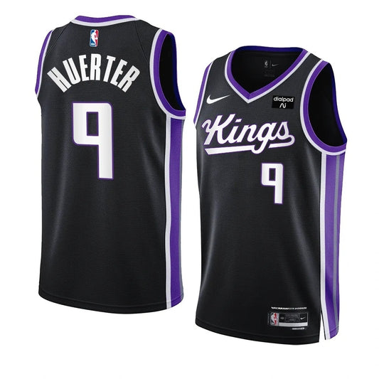 Sacramento Kings #9 Kevin Huerter 2023-24 Icon Edition Black Swingman Jersey Men's.webp