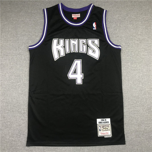 Sacramento Kings#4 Webber Kings 4 Black 1998-99 Style 2