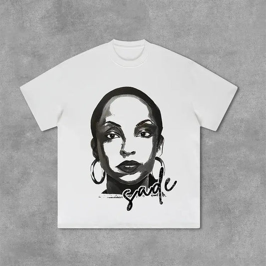 Sade Adu Graphics Print Vintage T-Shirt Cotton