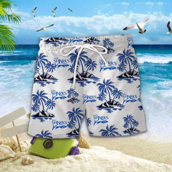 Sale Sharks Custom Name Hawaiian Shirt and Shorts