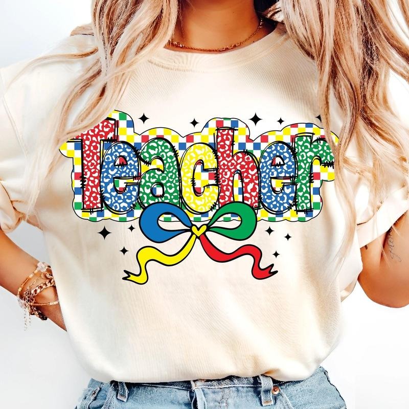 [Sale To 45% Off] Autism Teacher Coquette T-Shirt, Checkered Bow, Awareness Puzzle T-Shirt, Special Ed, In April We Wear...