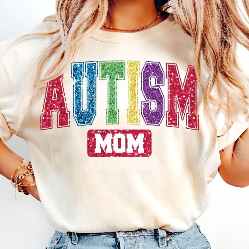 [Sale To 45% Off] Retro Autism T-Shirt, Varsity Letters, Awareness Bow T-Shirt, Autism Mom, Mama, Neurodiversity, Special...