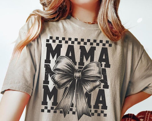 [Sale To 45% Off] Retro Mama TShirt T-Shirt, Checkered Coquette Bow TShirt, Mom T-Shirt, Gift For Mom, Gift Ideas Hoodie,...