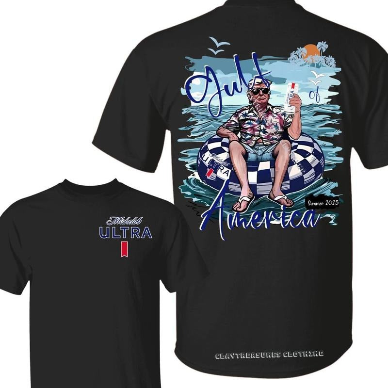 [Sale Up To 40%] 45th 47th Chillin On The Gulf Of America Est 2025 With Michel0b Ultra Tshirt Summer 2025 Outfit Tropical Summer Beach Shirt Menswear