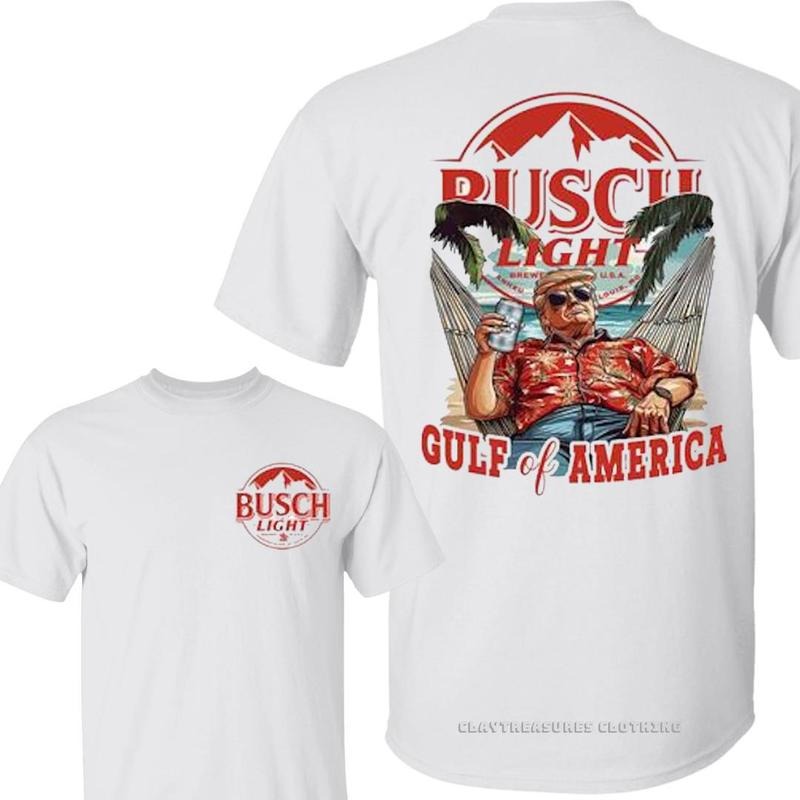 [Sale Up To 40%] Trump 45th 47 Th Gulf Of America Busch Light Shirt Gulf Of America Est 2025 Gulf Of Usa Beach Lover Gift Summer Vacation Outfit