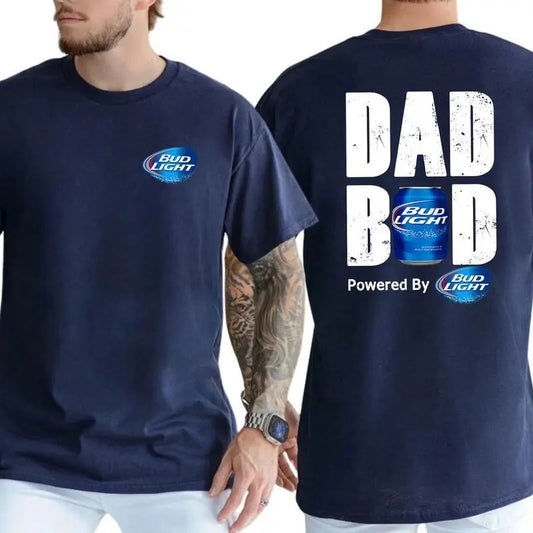 [Sale Up To 60%] Bud Light Dad Bod Powered By Beer Graphic Tee Unisex Funny Father's Day T-shirt