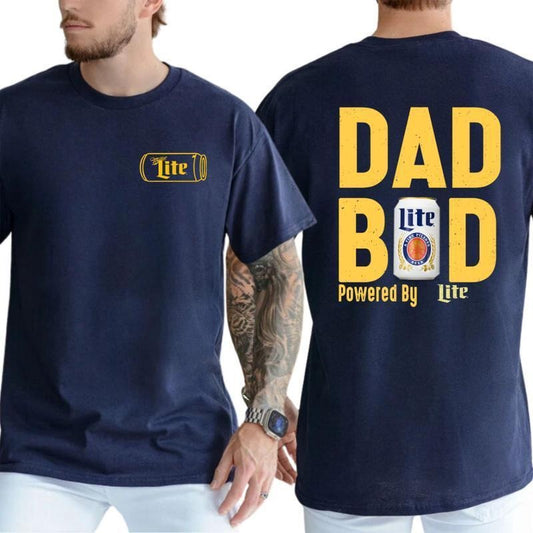 [Sale Up To 60%] Dad Bod T-shirt Miller Lite Beer Shirt Funny Beer Lover Tee For Fathers