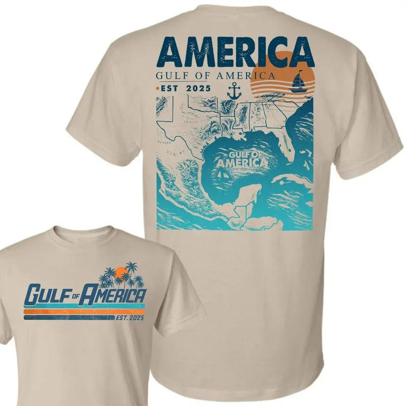 [Sale Up To 60%] Gulf Of America Est 2025 2 Sided Shirt Shirt Unisex Full Color Full Size For Man And Women