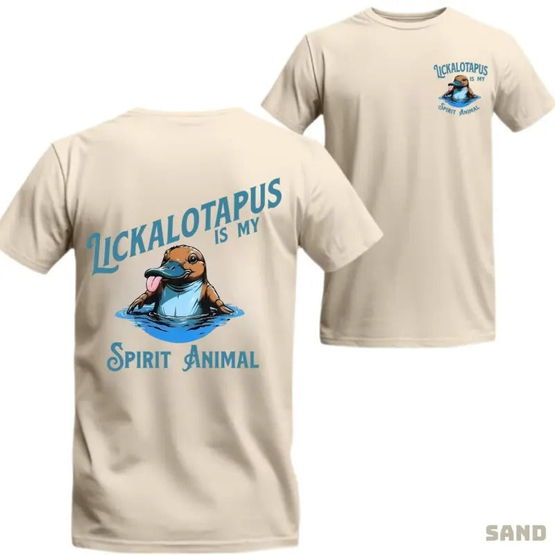 [Sale Up To 60%] Lickalotapus Is My Spirit Animal Mens Funny T-shirt Tropical Streetwear Top Menswear Shortsleeve T-shirt Casual Crewneck