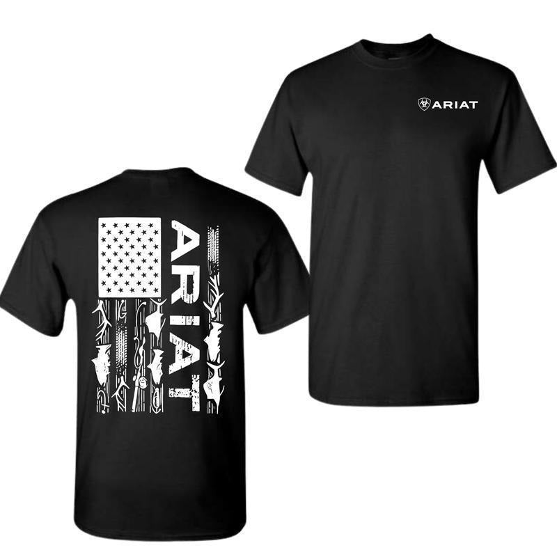 [Sale off up to 50%] Ariat T-shirt American Flag Design with Unique Ariat T-shirt Fabric Menswear