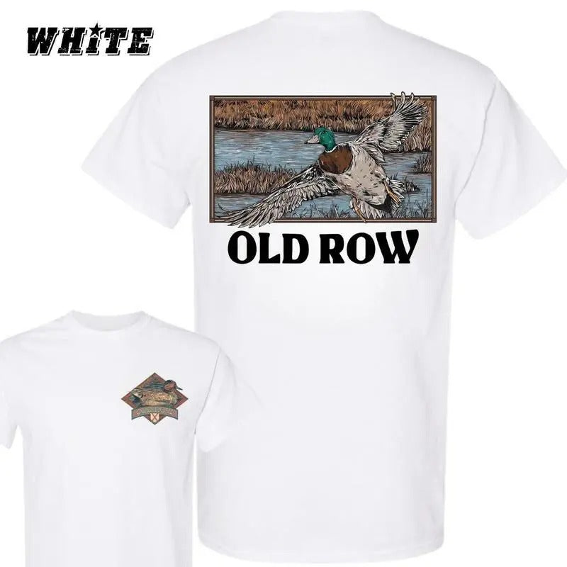[Sale up to 45%] Old Row Mallard Duck T-shirt, Outdoor Wildlife Graphic Classic Unisex Cotton T-shirt, Gift for Dad, for Mom Menswear Top Casual