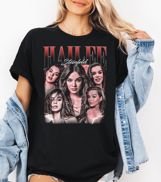[Sale up to 50%] Hailee Steinfeld Vintage Bootleg T-Shirt - Retro Actor fan graphic tee,Sinners Vintage Tees