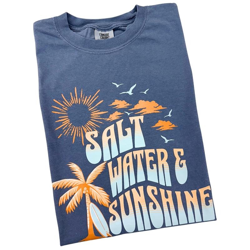 Salt Water & Sunshine Comfort Colors T-Shirt 'NLB' Hoodie, Sweatshirt | InkThreadWorks.com