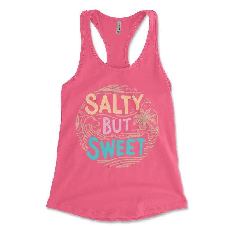 Salty but Sweet Next Level Summer Tank top - beach Tank Top - Vacation ready Fabric Fit -Graphic T Shirt