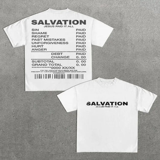 Salvation Jesus Paid It All Art Graphic Cotton T-Shirt