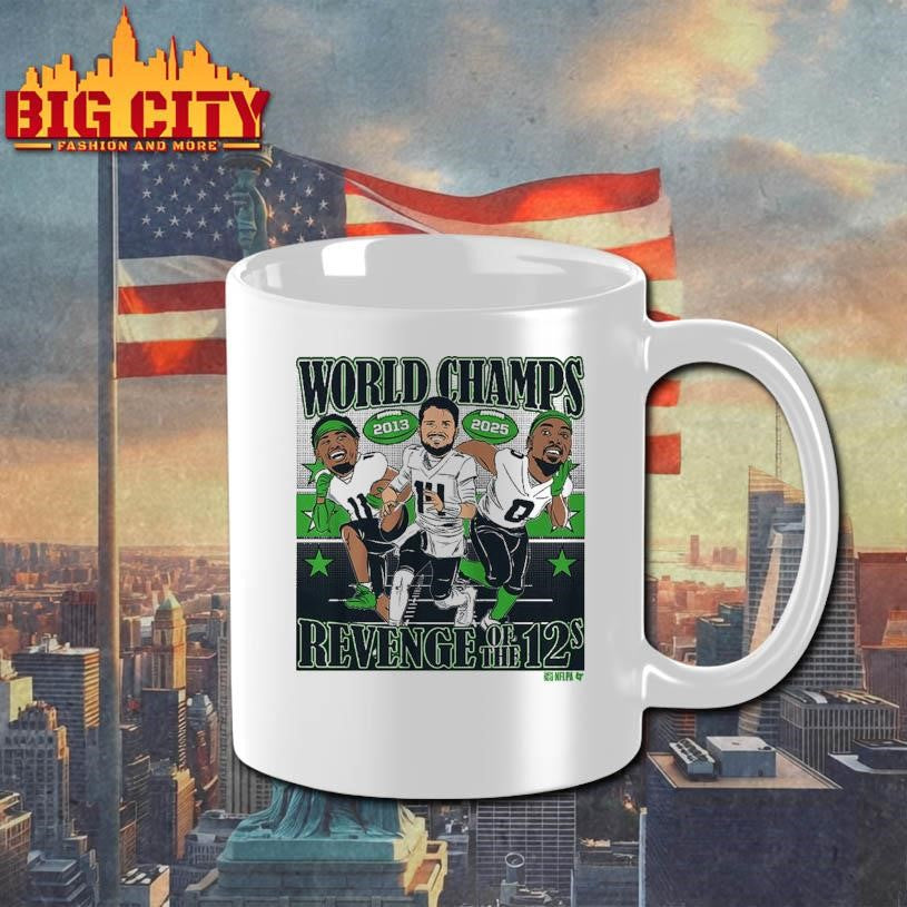 Sam Darnold, Jaxon Smith-Njigba, &amp; DeMarcus Lawrence World Champions Caricatures Shirt