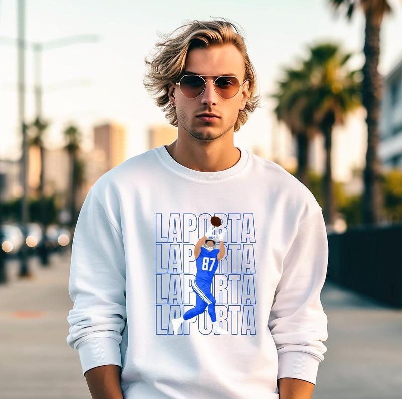 Sam LaPorta Detroit Unisex Crewneck Sweatshirt, Gift For Fan T-Shirts, Hoodie | InkThreadWorks.com