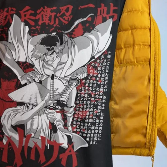 Samurai Champloo T-Shirt Horror Anime Walk Mugen Jin Fuu Kasumi Scrol Gift Shirt Graphic Anime Tee,Anime Lovers ShirtJapanese Art