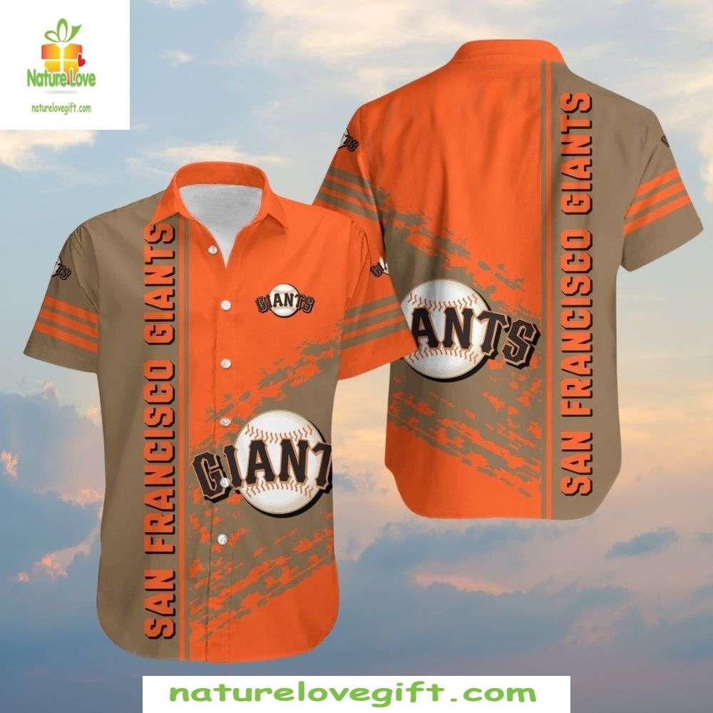 San Francisco Giants Hawaiian Shirt Floral Pennant MLB Baseball Apparel