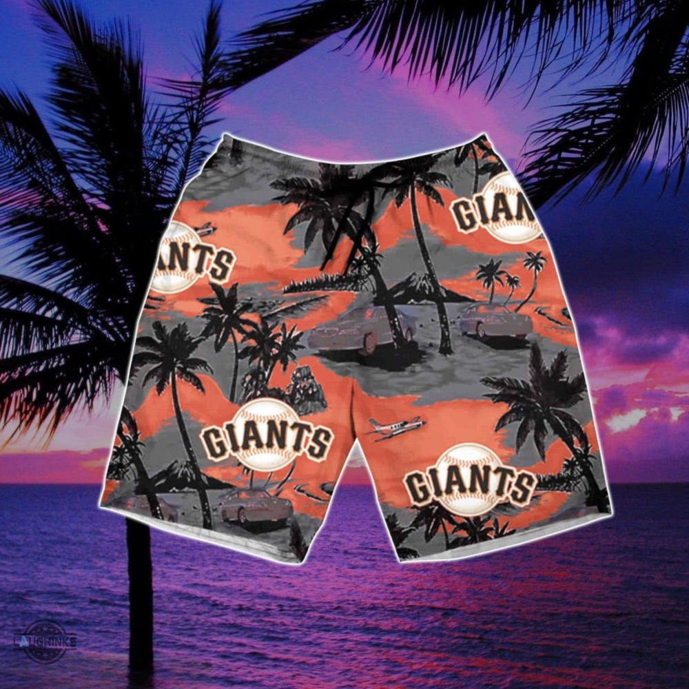 San Francisco Giants Hawaiian Shirt And Shorts Sf Giants Baseball Aloha Beach Shirts All Over Printed Mlb Spring Training Summer Game Day Button Up Shirt NEW