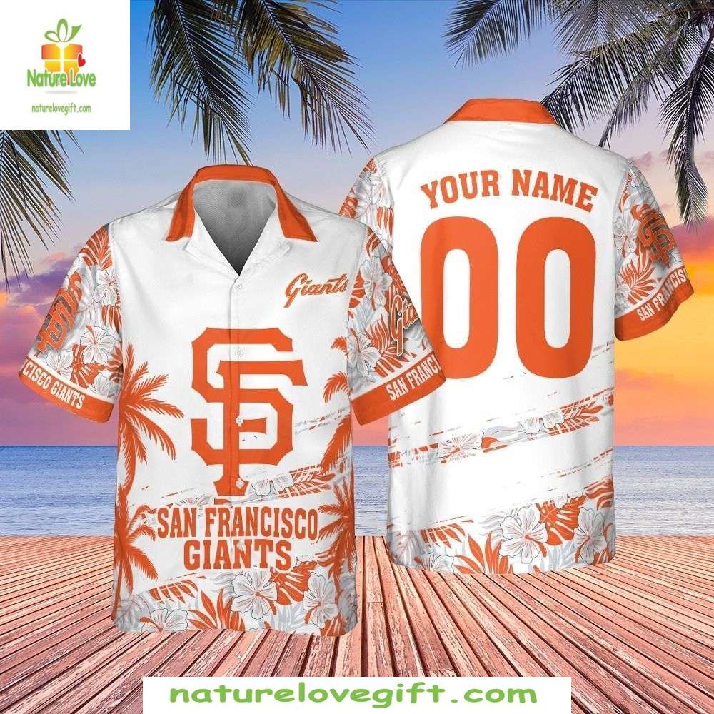 San Francisco Giants Hawaiian Shirt Custom Hibiscus Palm MLB Baseball Apparel